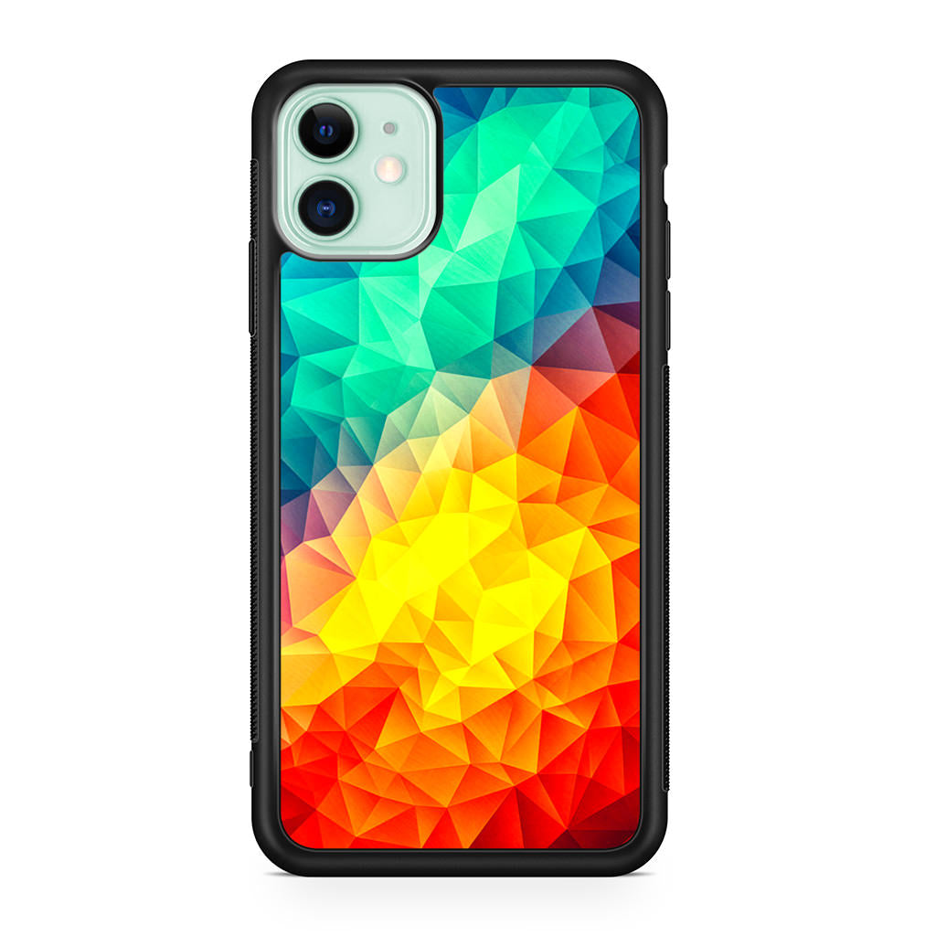 Abstract Multicolor Cubism Painting iPhone 11 Case