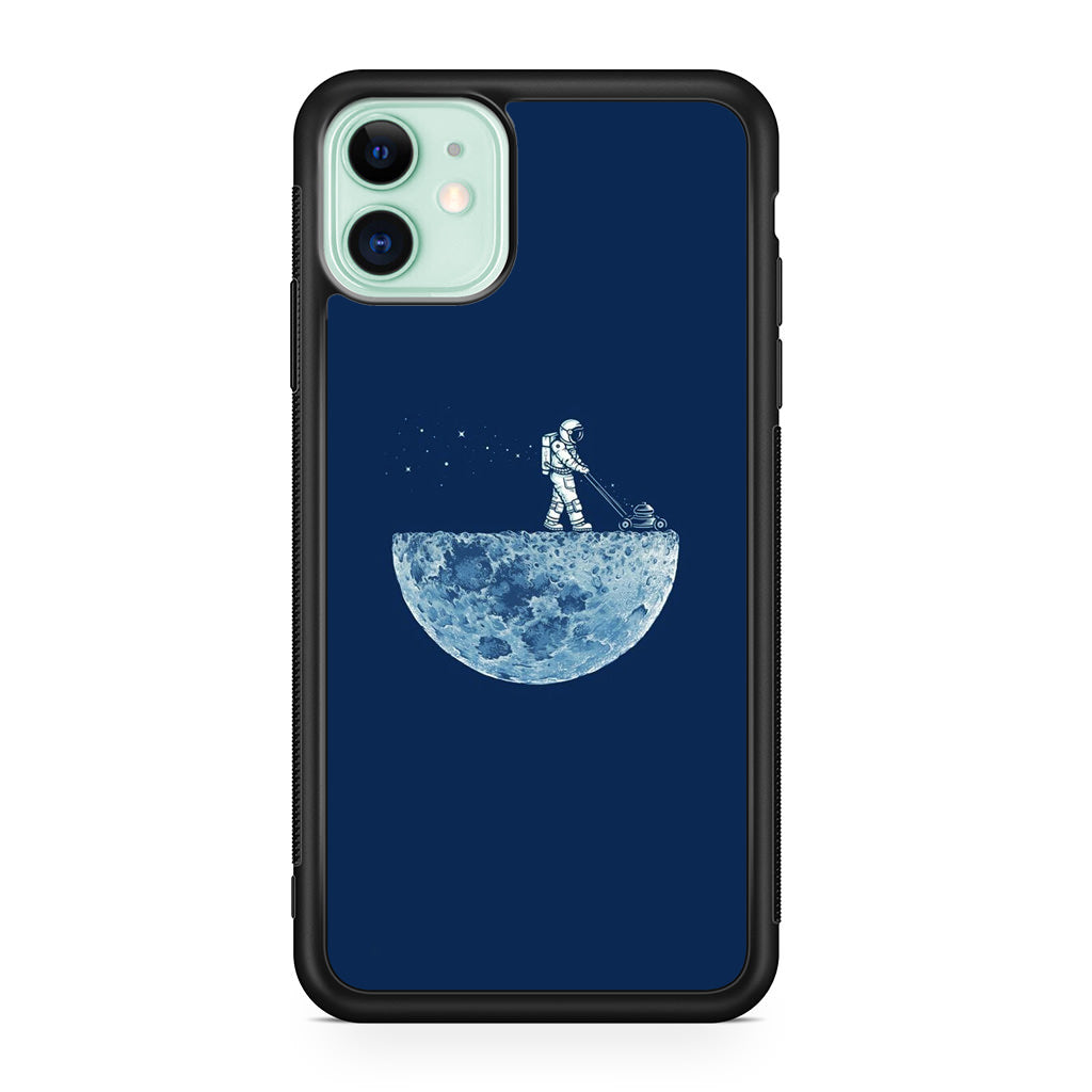 Astronaut Mowing The Moon iPhone 12 Case