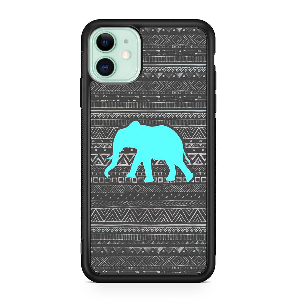 Aztec Elephant Turquoise iPhone 11 Case