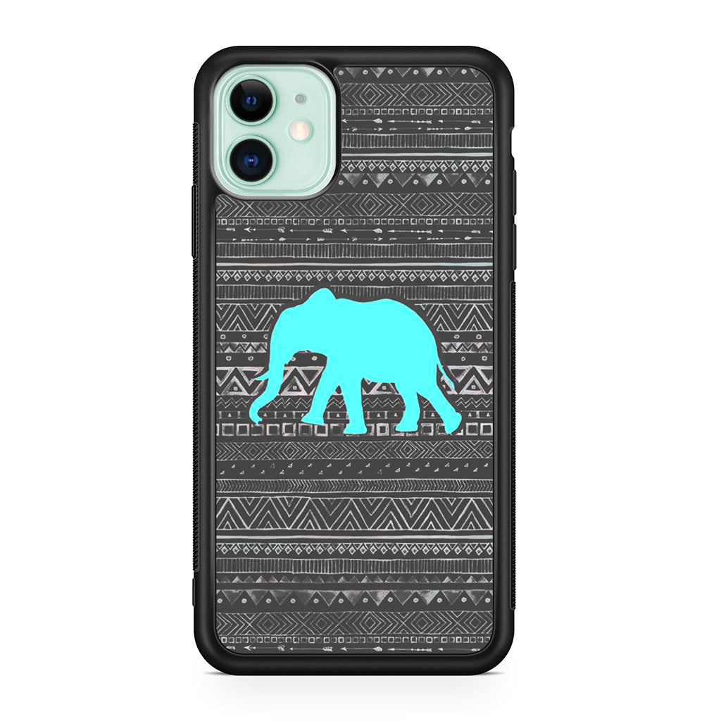 Aztec Elephant Turquoise iPhone 12 Case