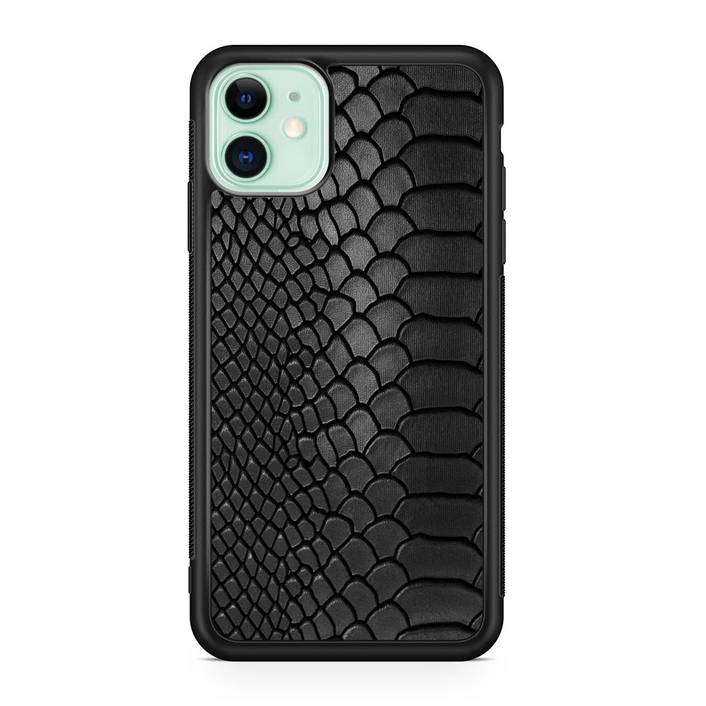 Black Snake Skin Texture iPhone 12 Case