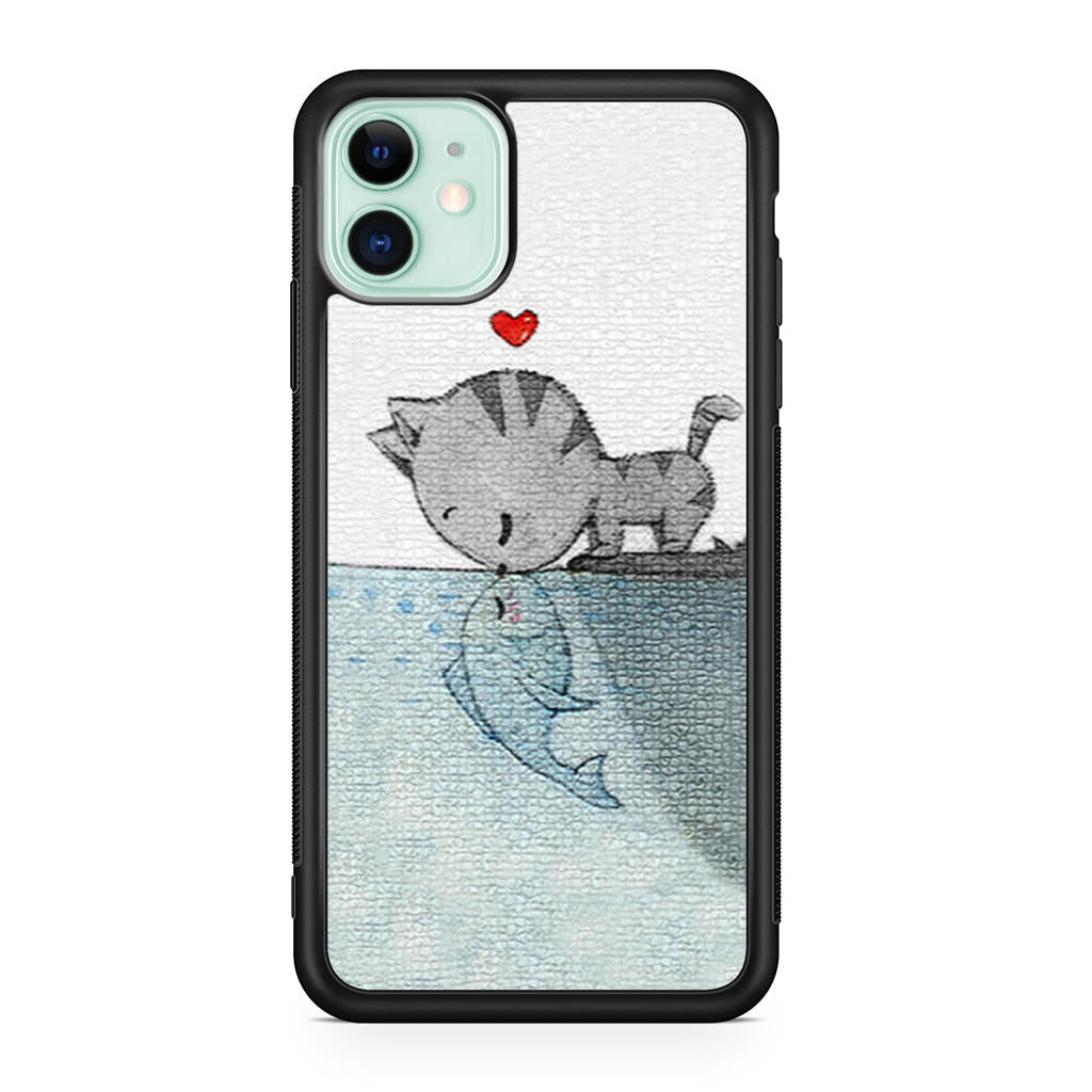Cat Fish Kisses iPhone 12 mini Case