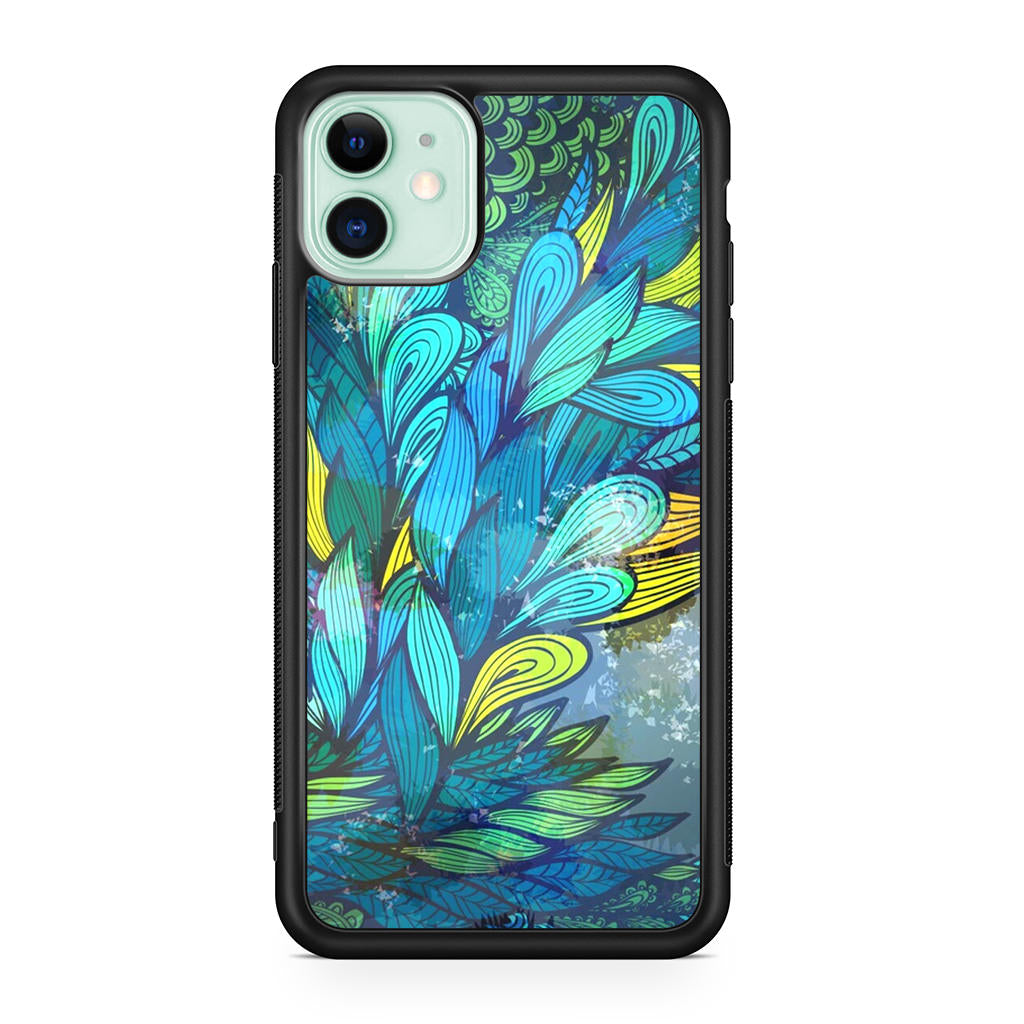 Colorful Art in Blue iPhone 11 Case