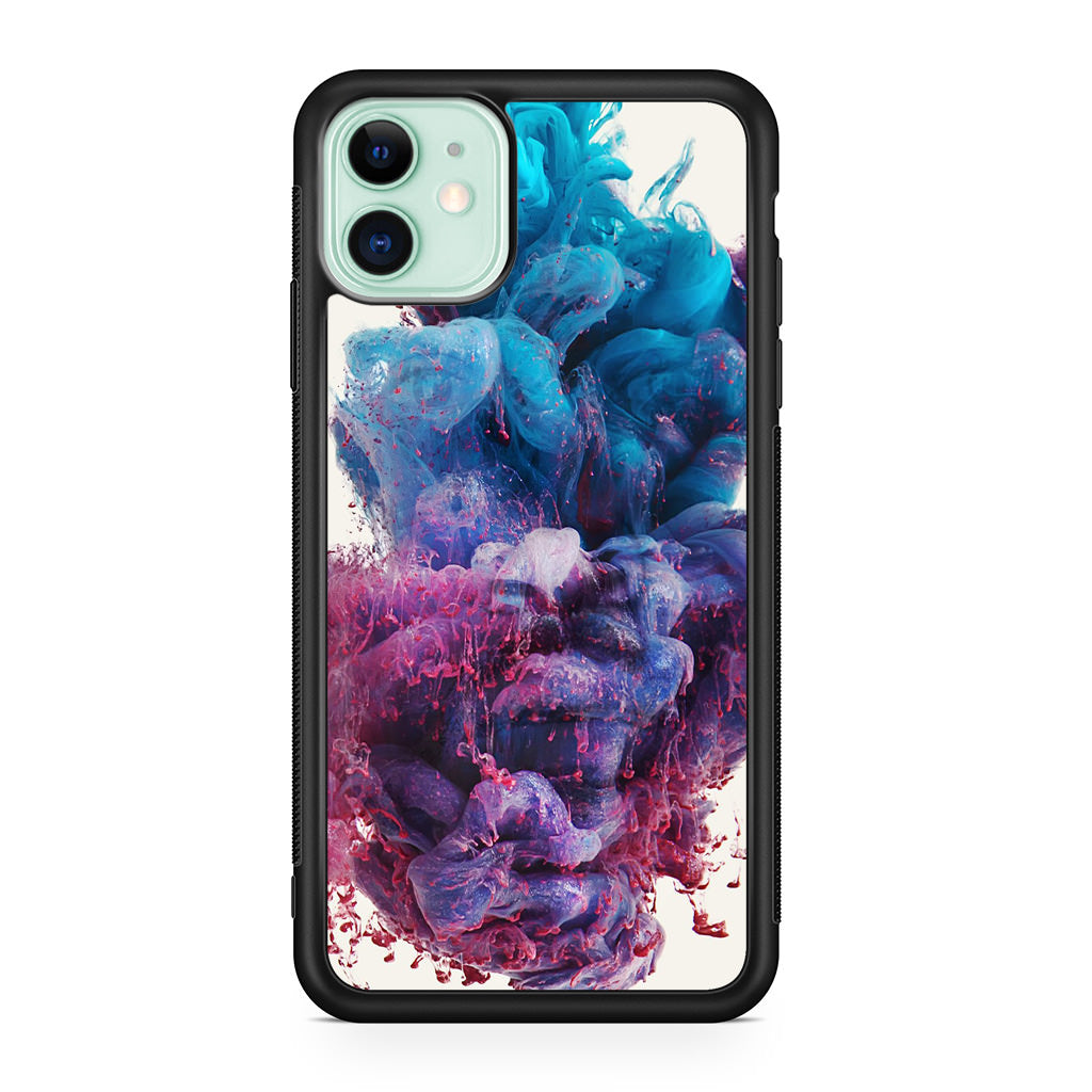Colorful Dust Art on White iPhone 11 Case