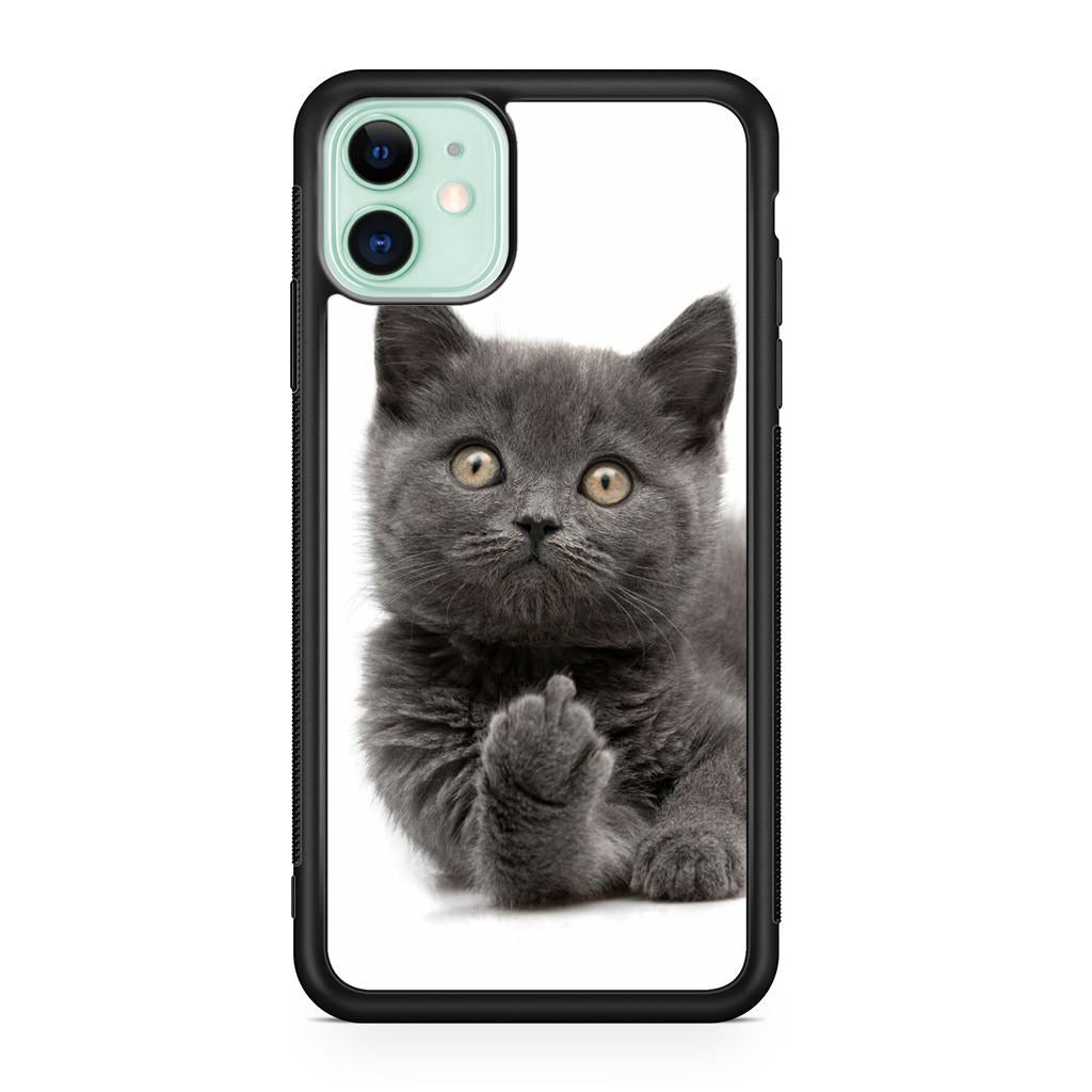 Finger British Shorthair Cat iPhone 11 Case