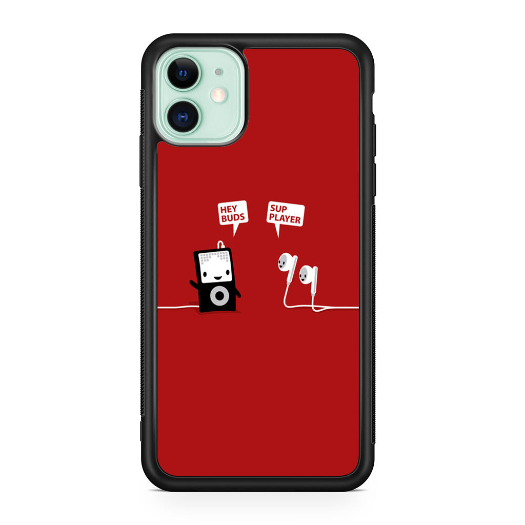 Funny Music Headphones Player Buds iPhone 12 Case