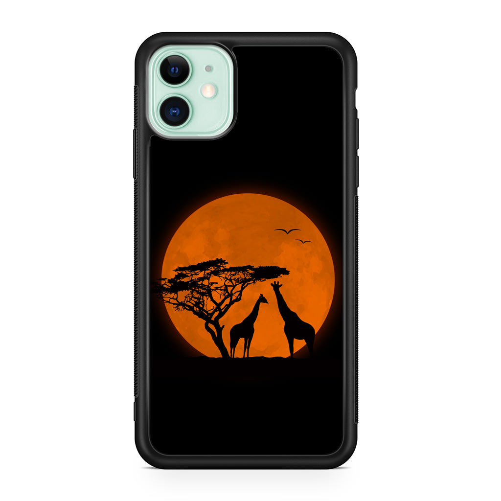 Giraffes Silhouette iPhone 12 Case