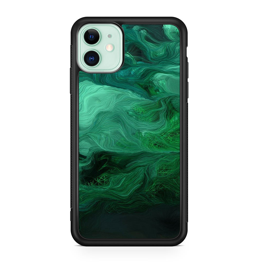 Green Abstract Art iPhone 11 Case