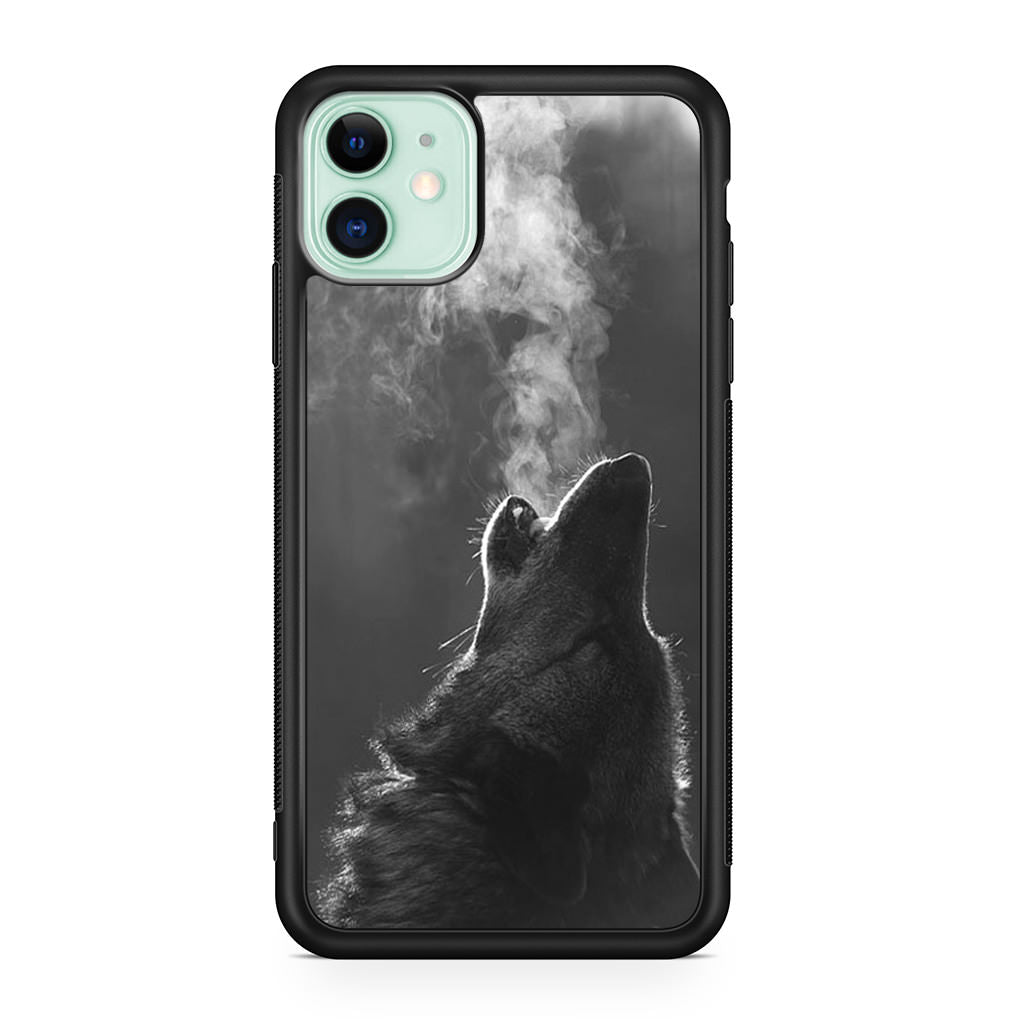 Howling Wolves Black and White iPhone 11 Case