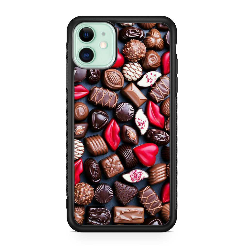 I Love Choco Pattern iPhone 12 Case