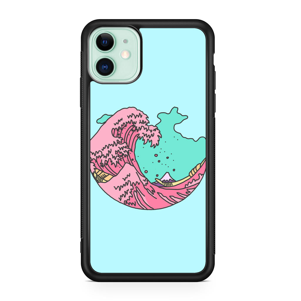 Japanese Pastel Wave iPhone 11 Case