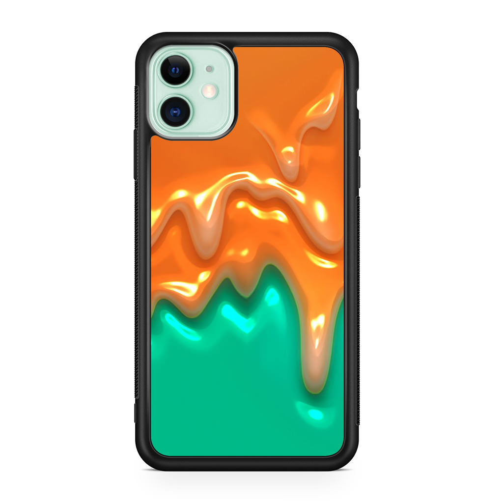 Orange Paint Dripping iPhone 11 Case