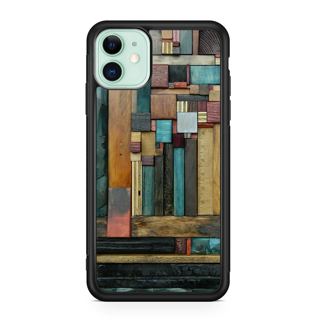 Painted Abstract Wood Sculptures iPhone 11 Case