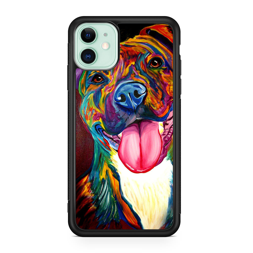 Pitbull Painting Art iPhone 12 Case