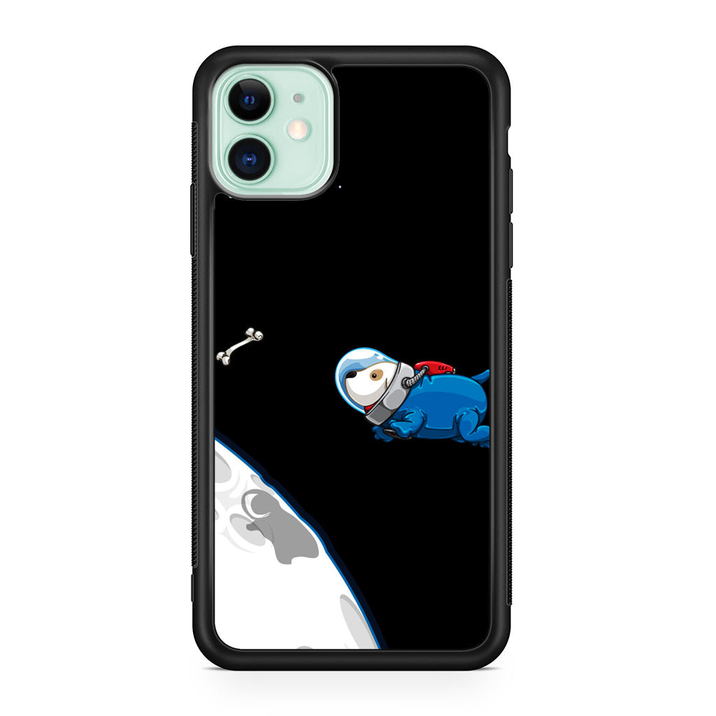 Space Dog Chasing A Bone iPhone 11 Case