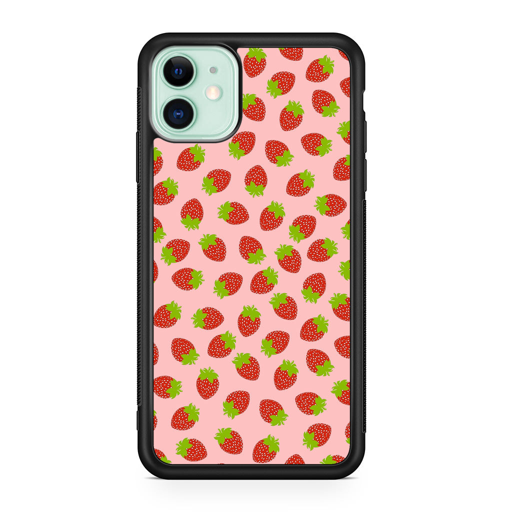 Strawberries Pattern iPhone 11 Case