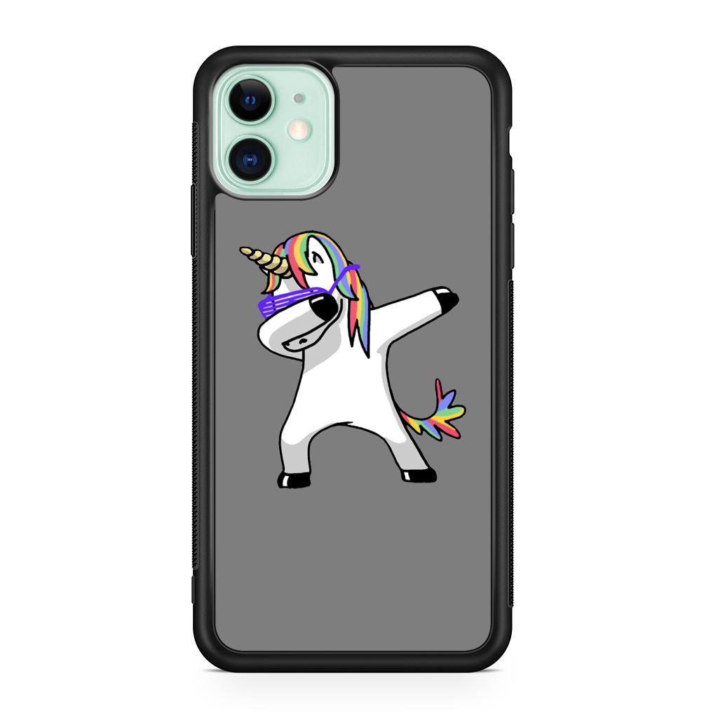 Unicorn Dabbing Grey iPhone 11 Case