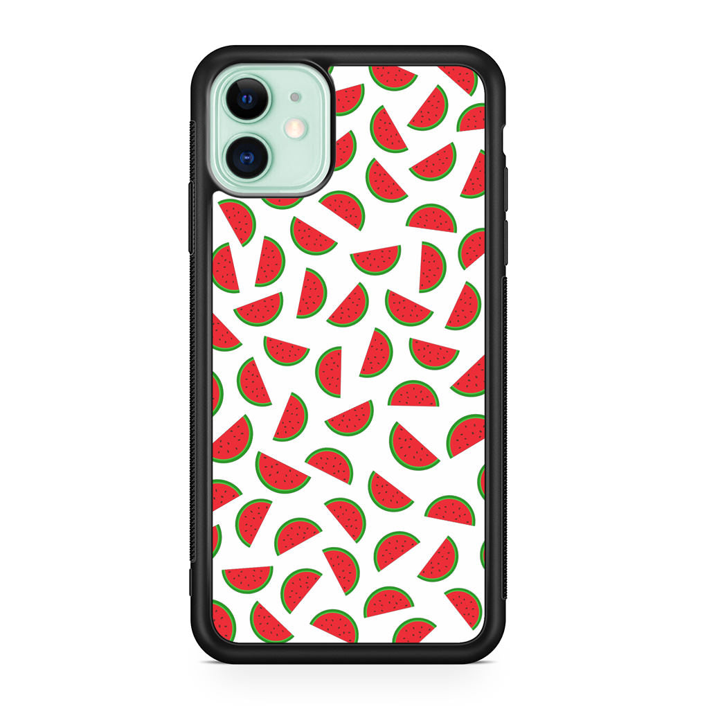 Watermelon Fruit Pattern White iPhone 11 Case