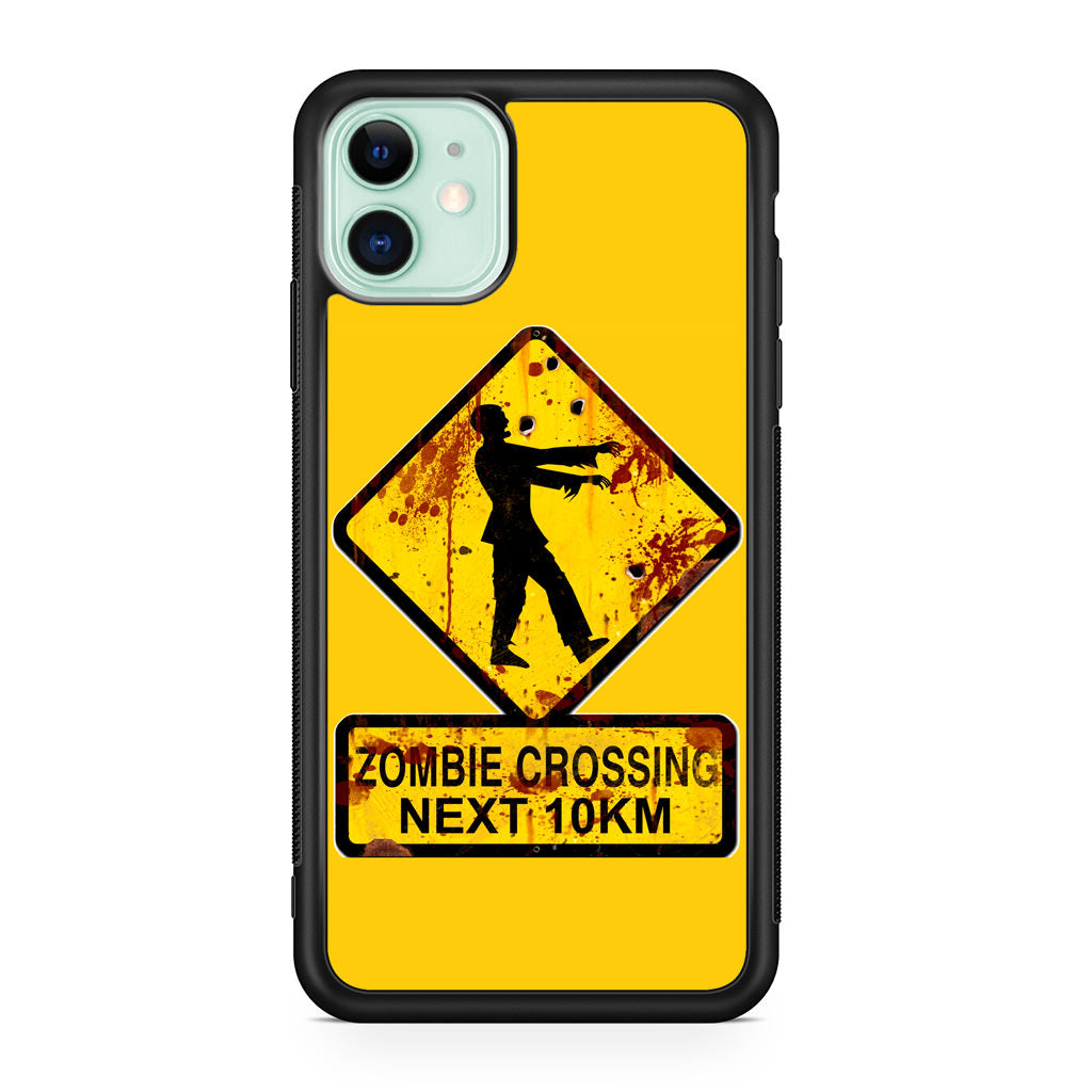 Zombie Crossing Sign iPhone 11 Case