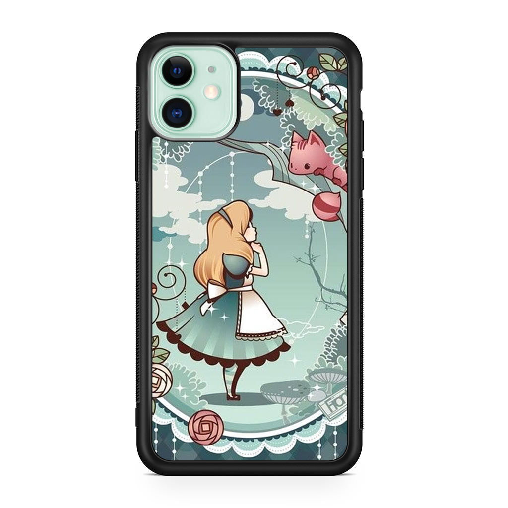 Alice And Cheshire Cat Poster iPhone 11 Case