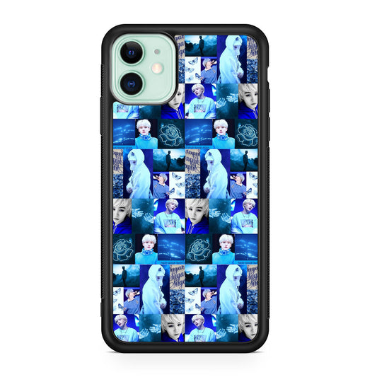 BTS Suga Blue Aesthetic Collage iPhone 12 Case