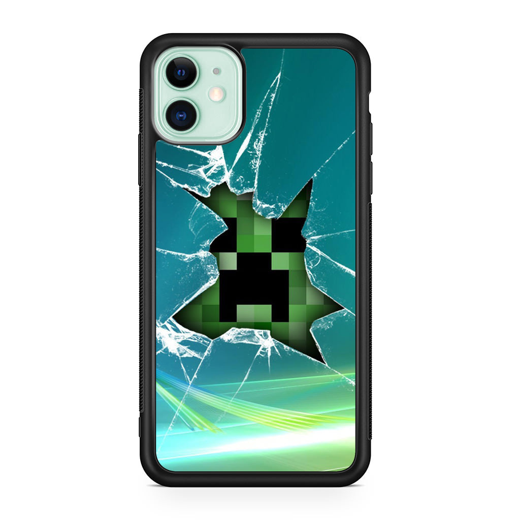 Creeper Glass Broken Green iPhone 11 Case