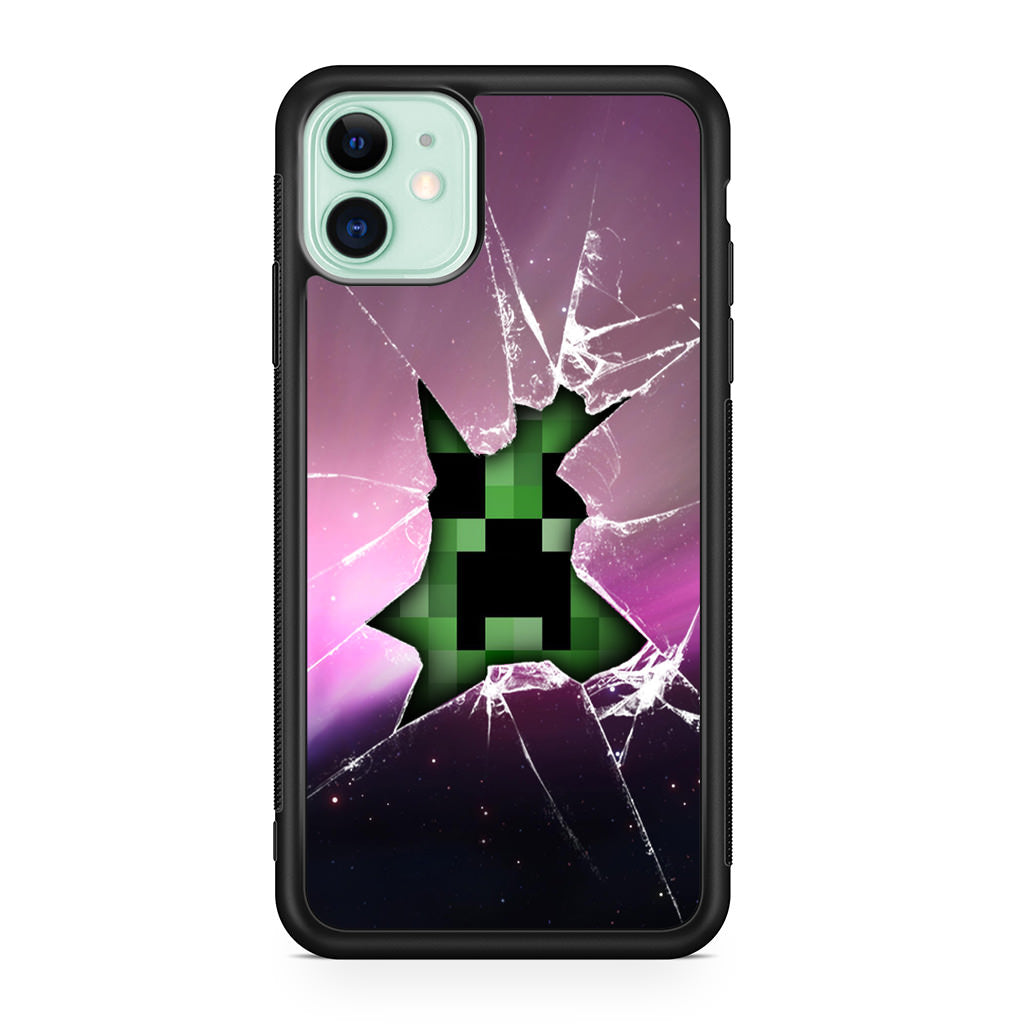 Creeper Glass Broken Violet iPhone 11 Case