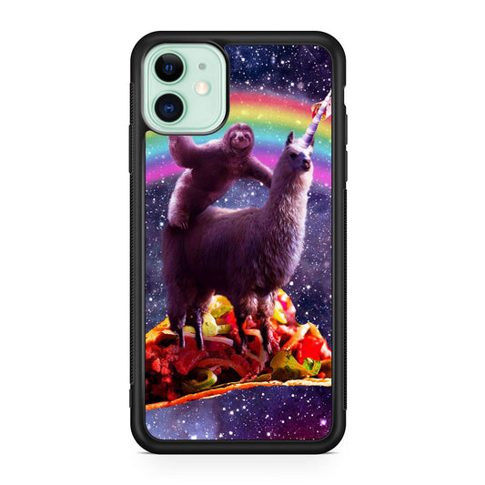 LLama And Sloth On Space iPhone 12 Case