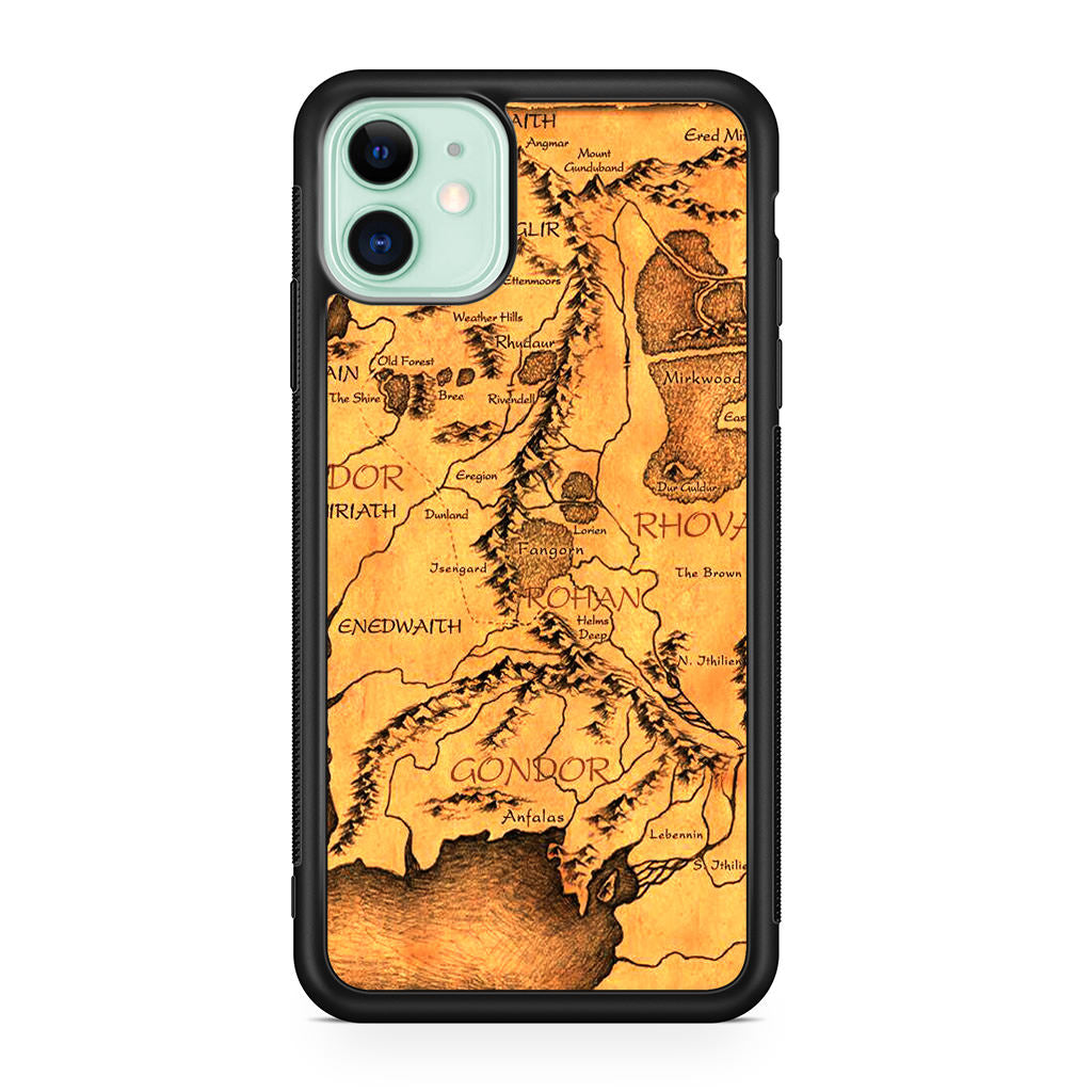 Middle Earth Map Hobbit iPhone 11 Case