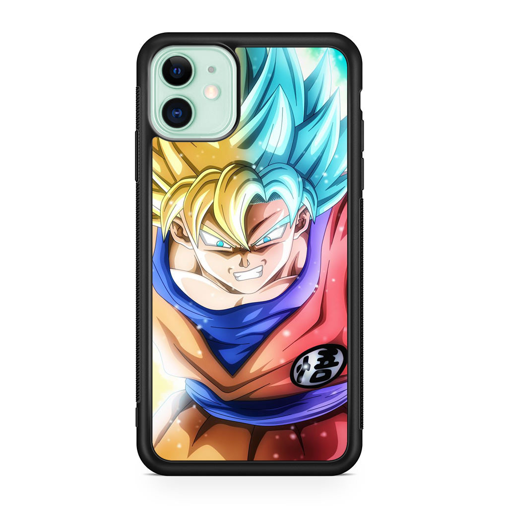 Goku SSJ 1 to SSJ Blue iPhone 11 Case