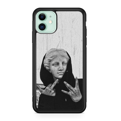 Greek Statue Wearing Hoodie iPhone 11 Case