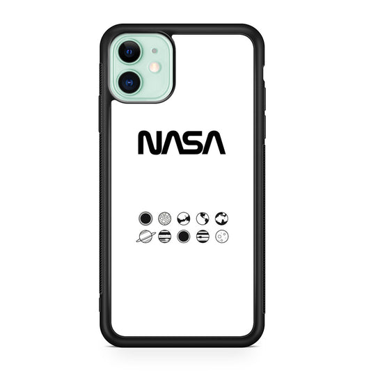 NASA Minimalist White iPhone 11 Case