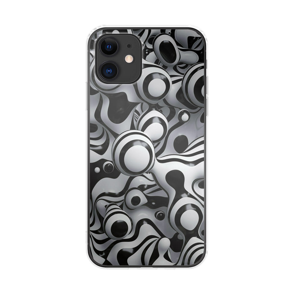 Abstract Art Black White iPhone 12 Case