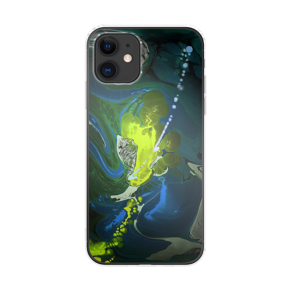 Abstract Green Blue Art iPhone 11 Case