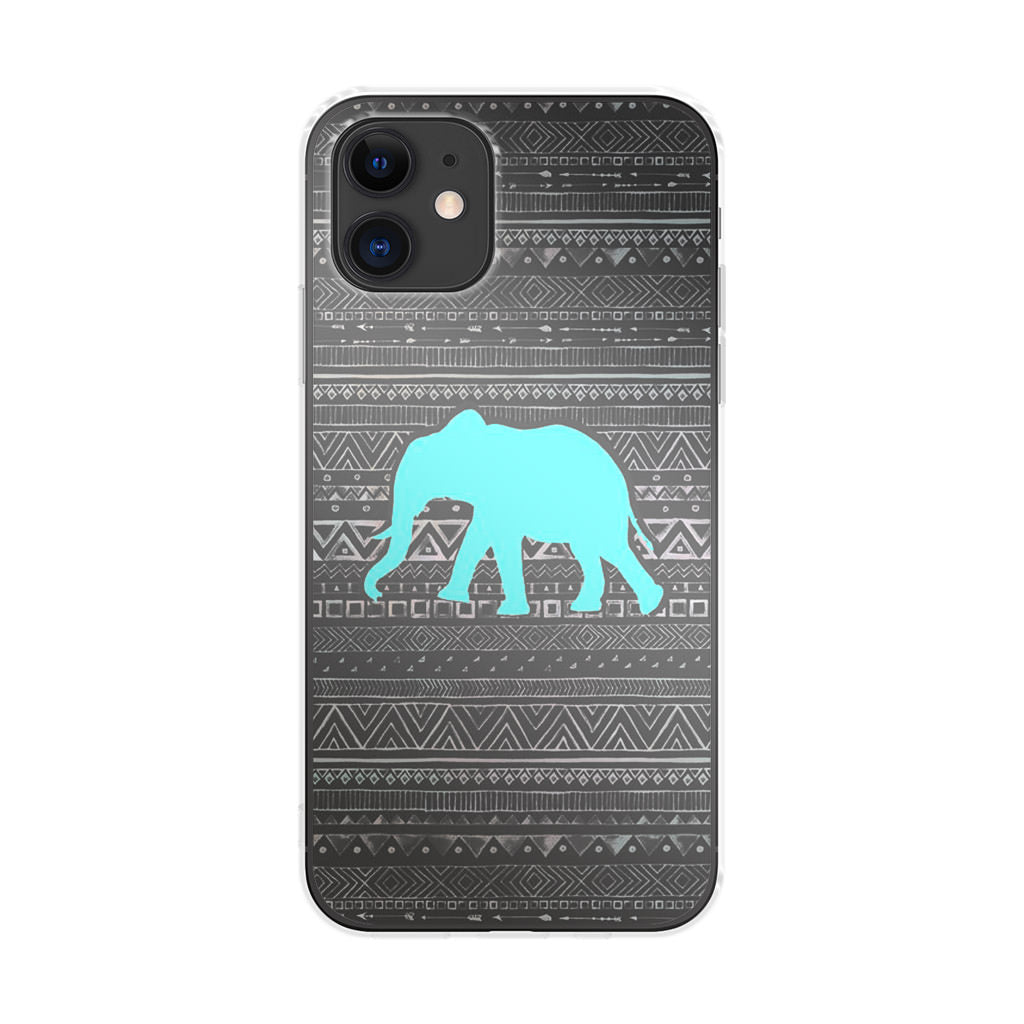 Aztec Elephant Turquoise iPhone 12 Case
