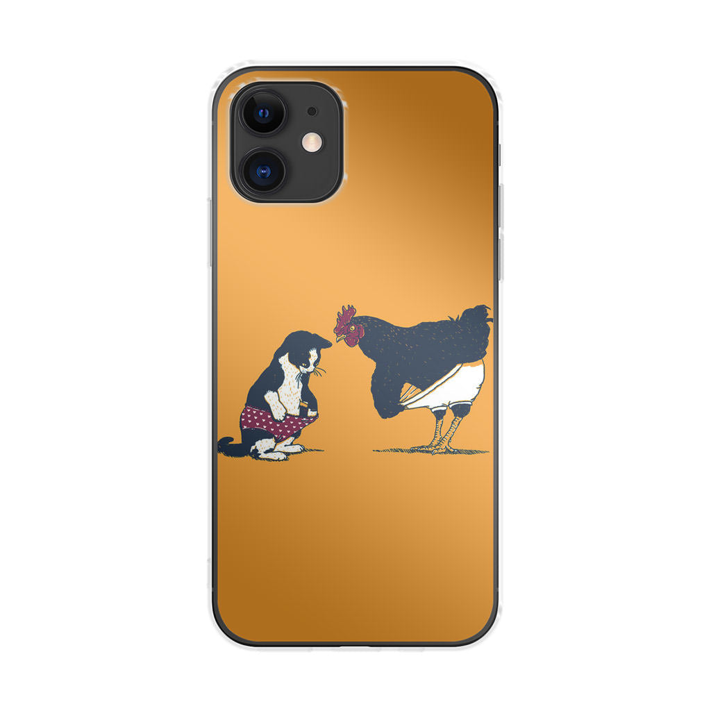 Cat Chicken Yellow Underwear Cute iPhone 12 mini Case