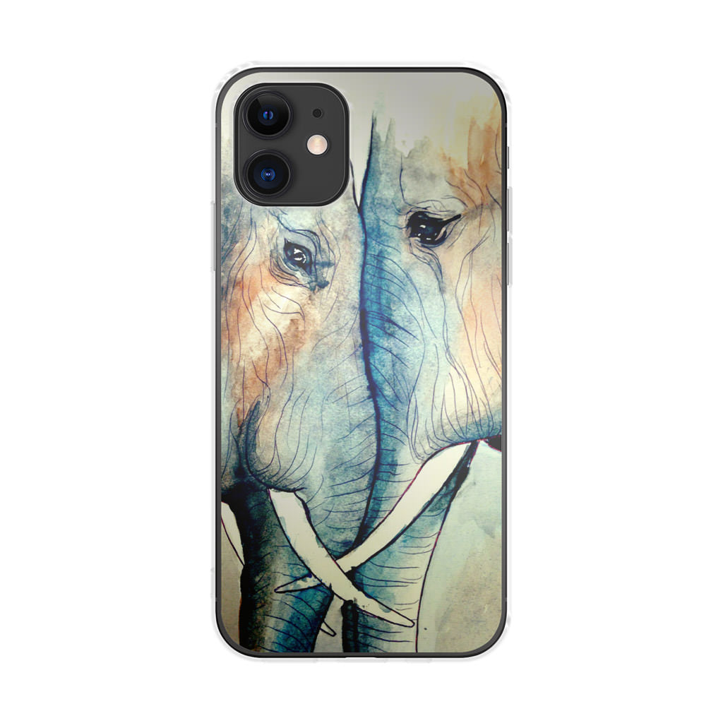Elephants Sadness iPhone 12 mini Case