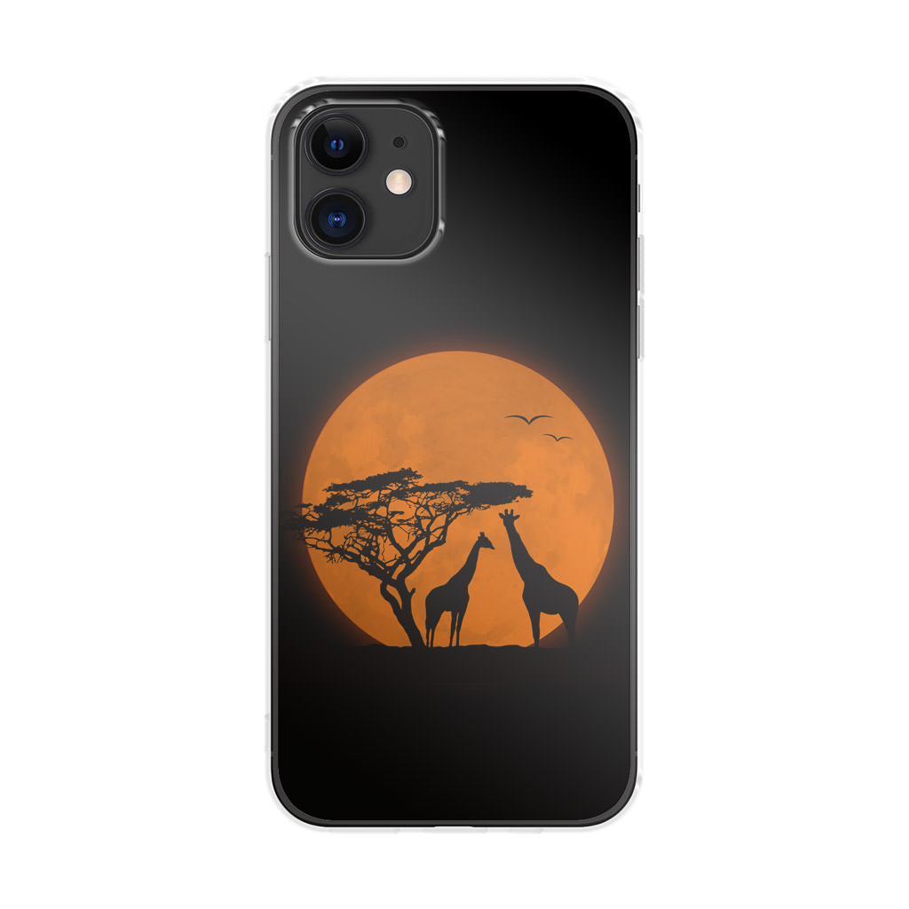 Giraffes Silhouette iPhone 12 Case