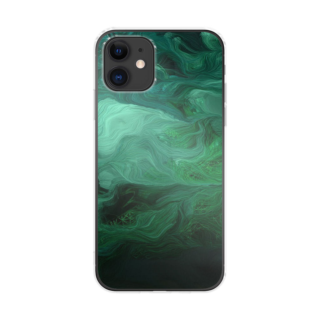Green Abstract Art iPhone 12 Case