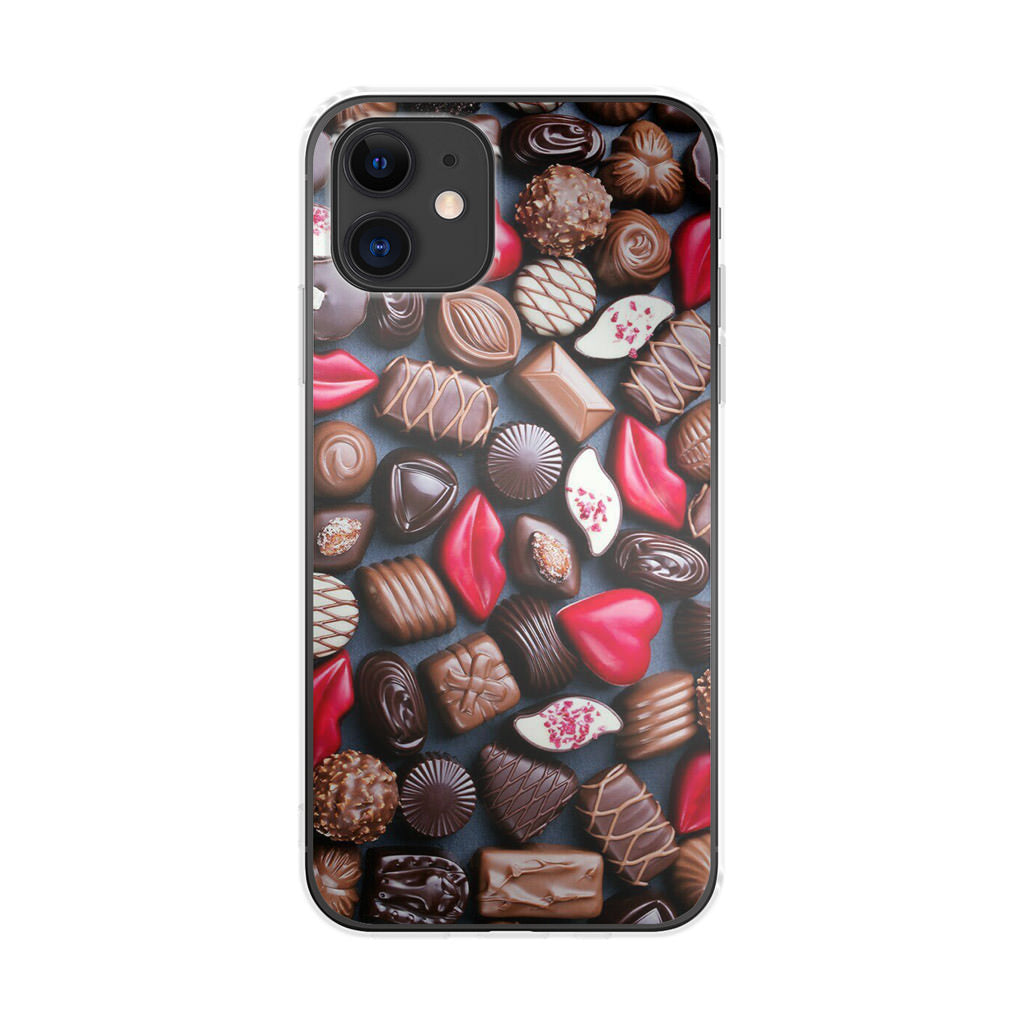 I Love Choco Pattern iPhone 12 Case