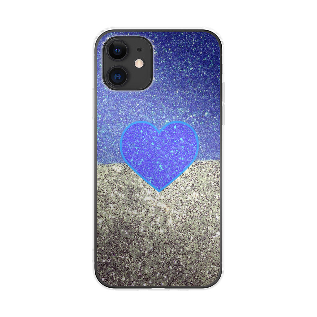 Love Glitter Blue and Grey iPhone 11 Case