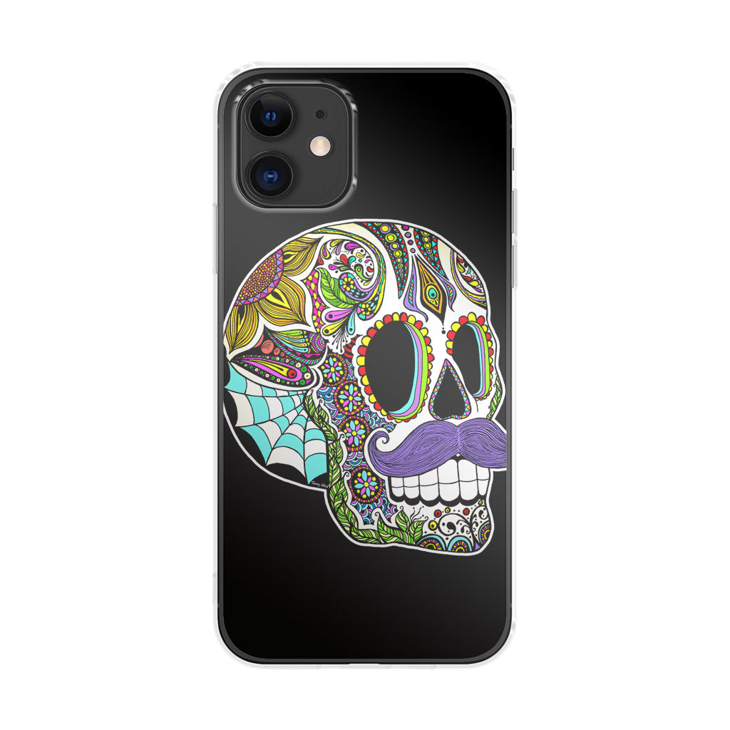 Mustache Sugar Skull iPhone 11 Case