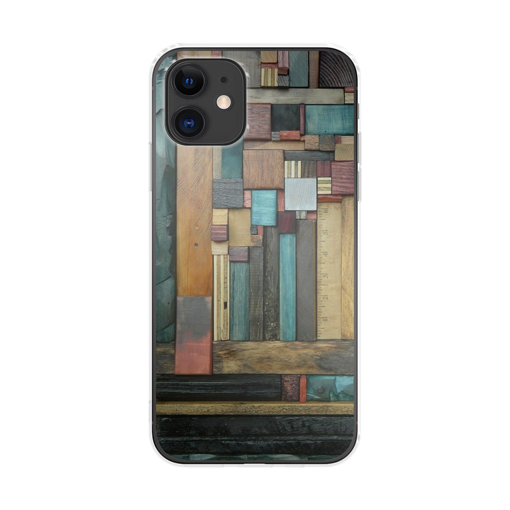 Painted Abstract Wood Sculptures iPhone 12 Case