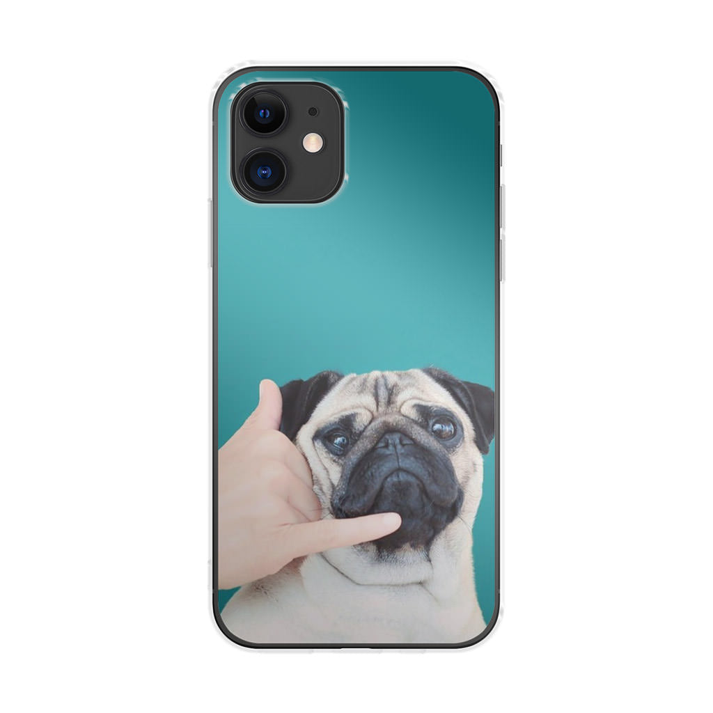 Pug is on the Phone iPhone 11 Case