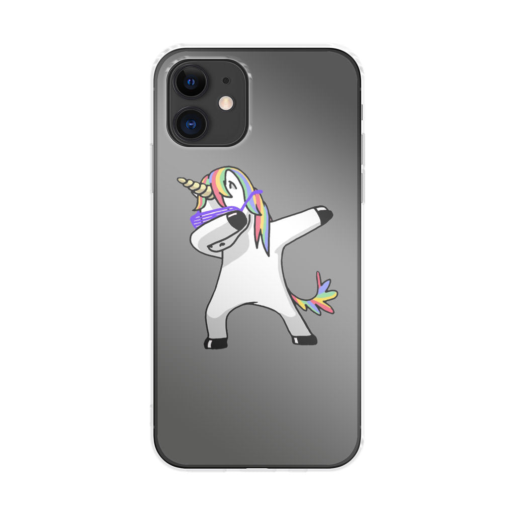 Unicorn Dabbing Grey iPhone 12 Case