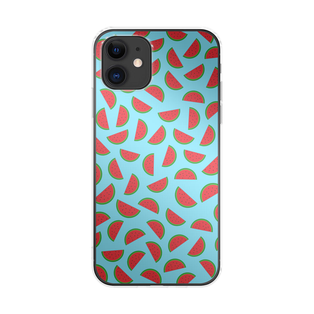 Watermelon Fruit Pattern Blue iPhone 11 Case