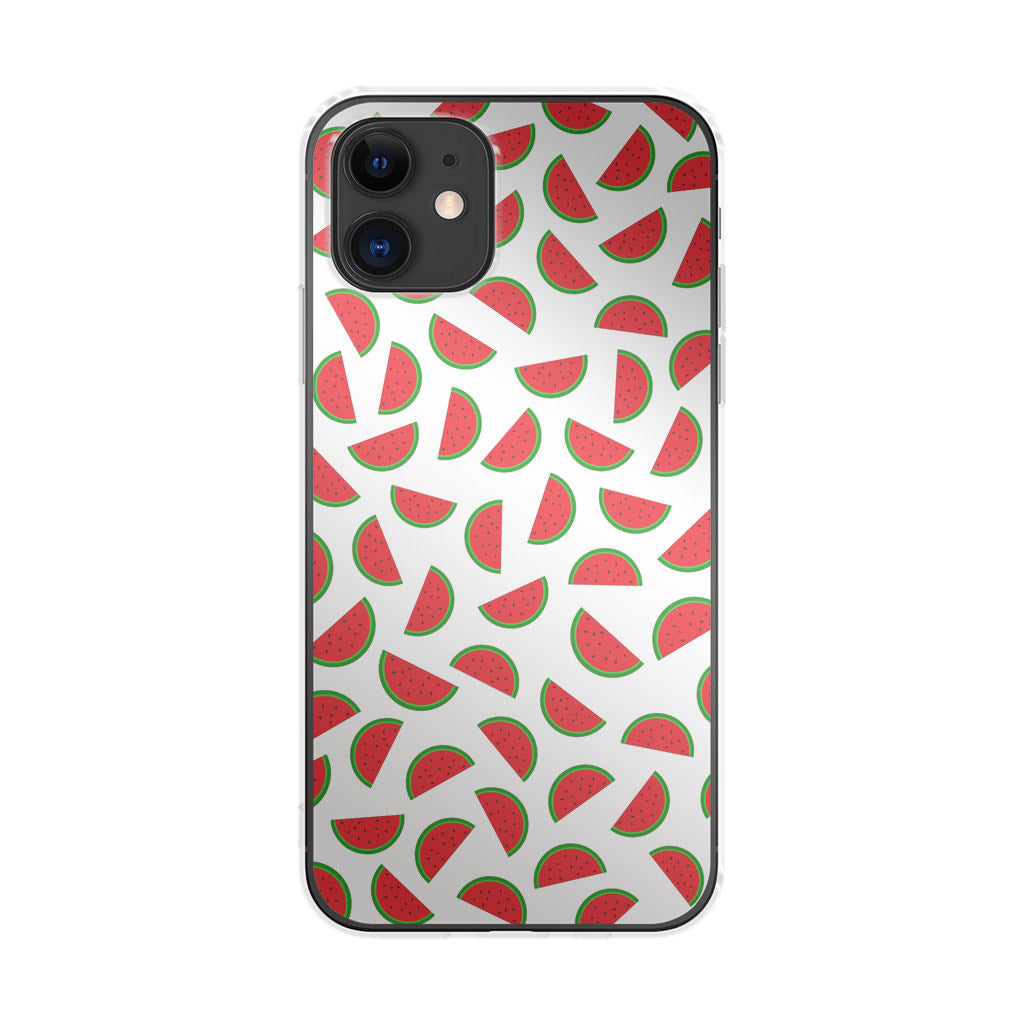 Watermelon Fruit Pattern White iPhone 12 mini Case