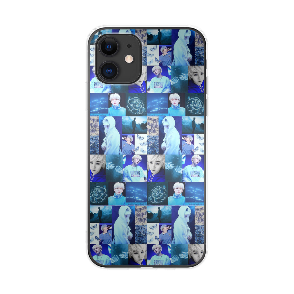 BTS Suga Blue Aesthetic Collage iPhone 12 Case