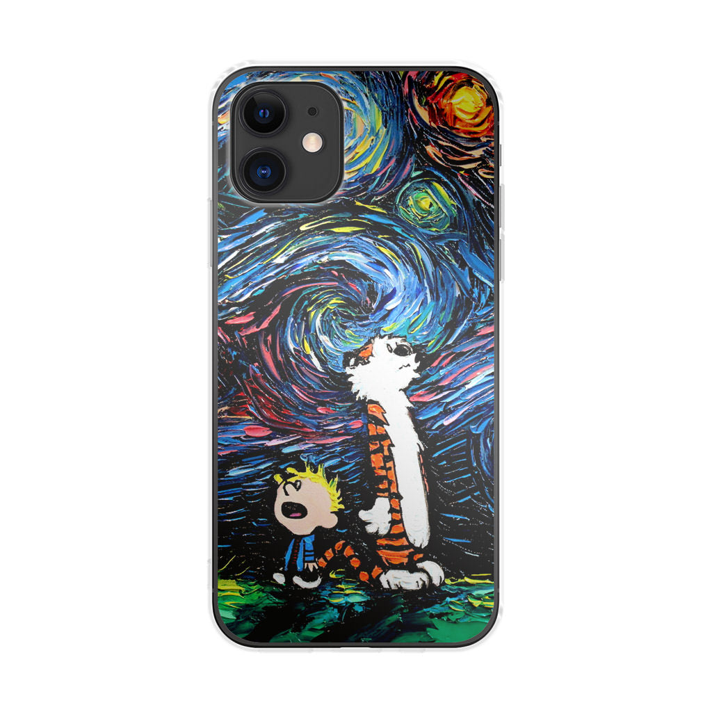 Calvin Art At Starry Night iPhone 12 Case