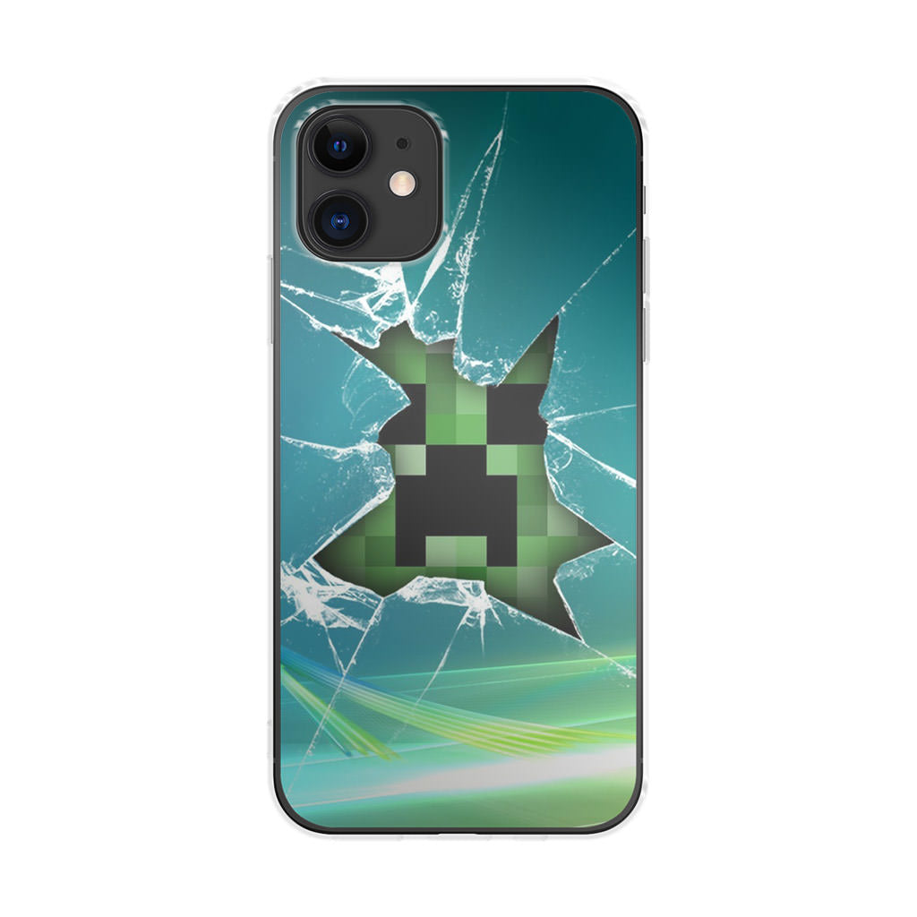 Creeper Glass Broken Green iPhone 12 mini Case